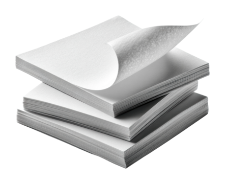 Organizing blank paper sheets office workspace top view isolated on transparent background, png