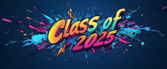 Present a captivating Class of 2025 graduation poster with striking graphic design inspirational typography