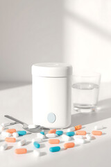 Clean Health Supplement Mockup &ndash; Pills, Bottle, and Powder