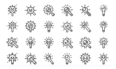  Collection of Glowing Digital Marketing, Communication, and Business Icons