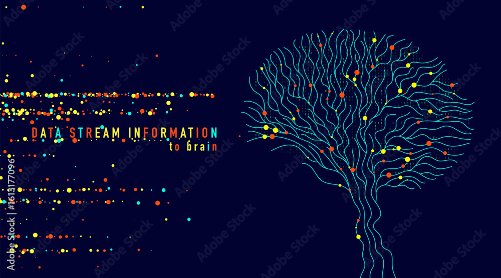 Aufkleber abstract digital brain connections. scientific digital computer code. graphic concept for your desig