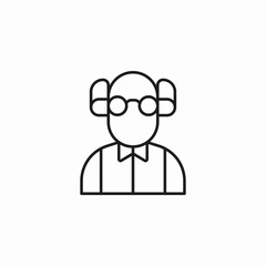 old person wearing glasses icon sign vector