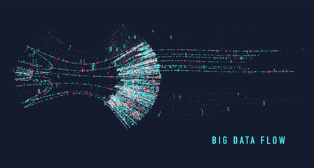 Abstract infographics visualization. Big data code representation. Futuristic network or business analytics. Graphic concept for your design