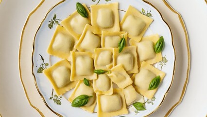 Seamless watercolor pattern with ravioli