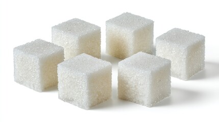 White sugar cubes arranged in circle