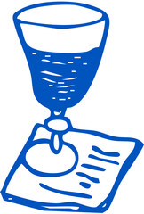 Wine glass paired with napkin and utensils, evoking formal dining ambiance