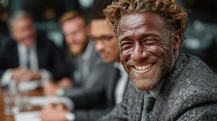 Businessmen greeting each other, starting a formal meeting seated at a conference table, feeling satisfied with negotiations results, reaching an agreement, closing a profitable commercial deal