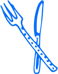 Fork and knife crossed, minimal and symbolic representation