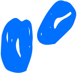 Two oval shapes resembling nuts or seeds, minimal and clean