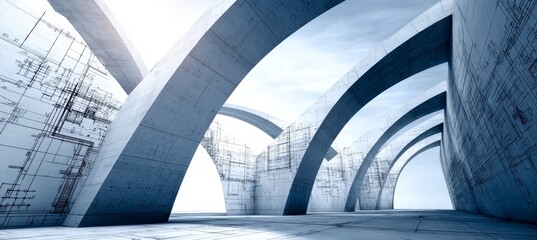 Architectural Marvel with Concrete Arches, Innovative Design, and Exceptional Engineering Brilliance