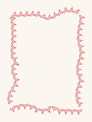 Doodle hand drawn coquette frames with hearts, wavy lines, bows and ribbons. Trendy vintage whimsical borders for wedding invitations, birthday card, prints. Vector modern illustration. Vintage frame