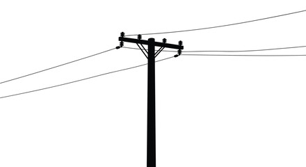 Utility pole with wires against a bright sky showing overhead lines and connections