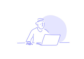 line art illustration of a chef wearing a traditional hat and uniform, holding a covered serving dish.