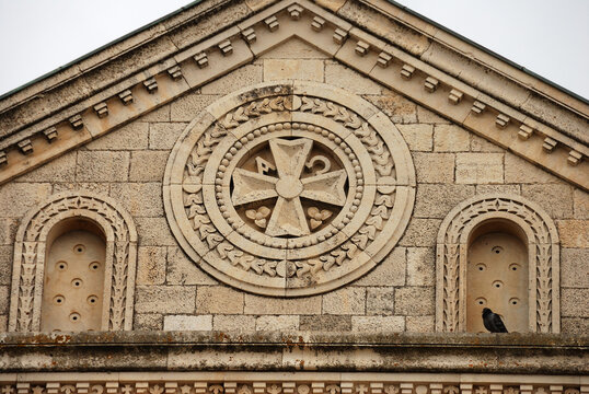 Fachada de la Bas&iacute;lica de la Transfiguraci&oacute;n en el Monte Tabor, Israel