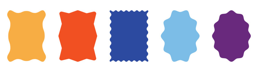 Wavy scalloped rectangular and oval frames collection.