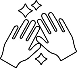 Cleaning icon , black hand, gloves vector of hygiene, sanitizing and housekeeping tools in flat and line style, cleaning equipment disinfect, mop, wipe symbol isolated on transparent background