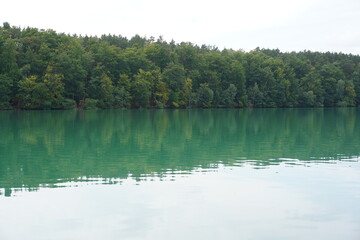 Blick auf das Ufer der Insel Großer Werder im Liepnitzsee im Naturpark Barnim