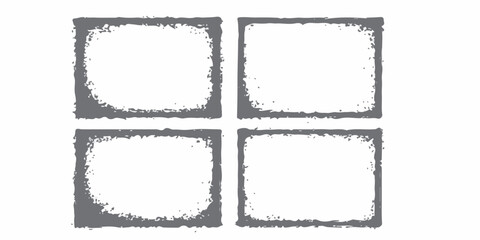 Grunge frame border texture on isolate background. Old grunge frame with dust texture.  Texture black frame old grunge square frame.