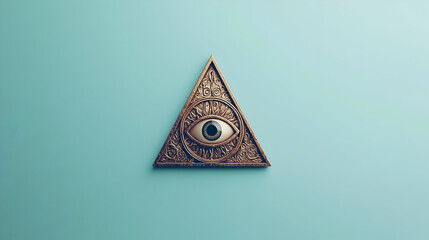 Bas-relief of all-seeing eye within a triangle,  ornate design