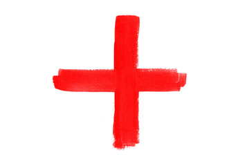 Bold Red Plus Sign on Transparent Backdrop A Versatile Symbol for Addition or Positive Reinforcement in Graphic Design and Educational Materials
