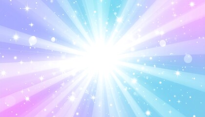 Naklejka premium Colorful light rays background with stars.
