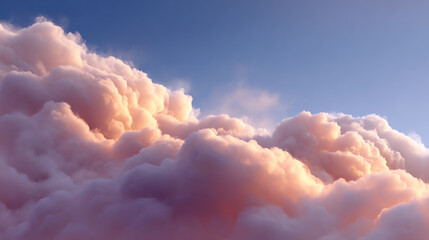 Soft pastel clouds fill the sky, creating a serene and dreamy landscape that evokes feelings of tranquility and wonder.