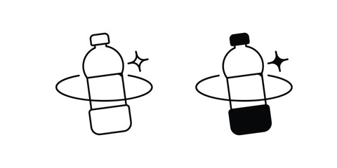 Water Bottle set icon with white background vector stock illustration
