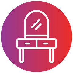 Dressing Table Line Icon Style