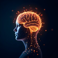 Obraz premium Human Brain Radiance A Digital Portrait of Cognitive Function