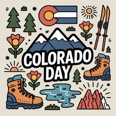 Colorado, Colorado Day, state celebration, vector illustration