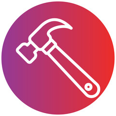 Hammer Line Icon Style