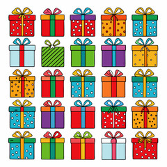 set of gift boxes vector