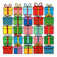 gift boxes seamless pattern
