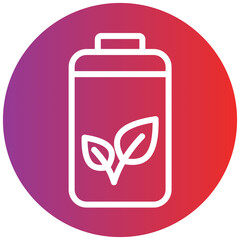 Eco Battery Line Icon Style