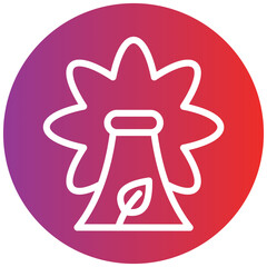 Nuclear Energy Line Icon Style