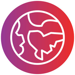 Green Earth Line Icon Style