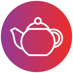 Tea Pot Line Icon Style