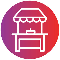 Food Stall Line Icon Style