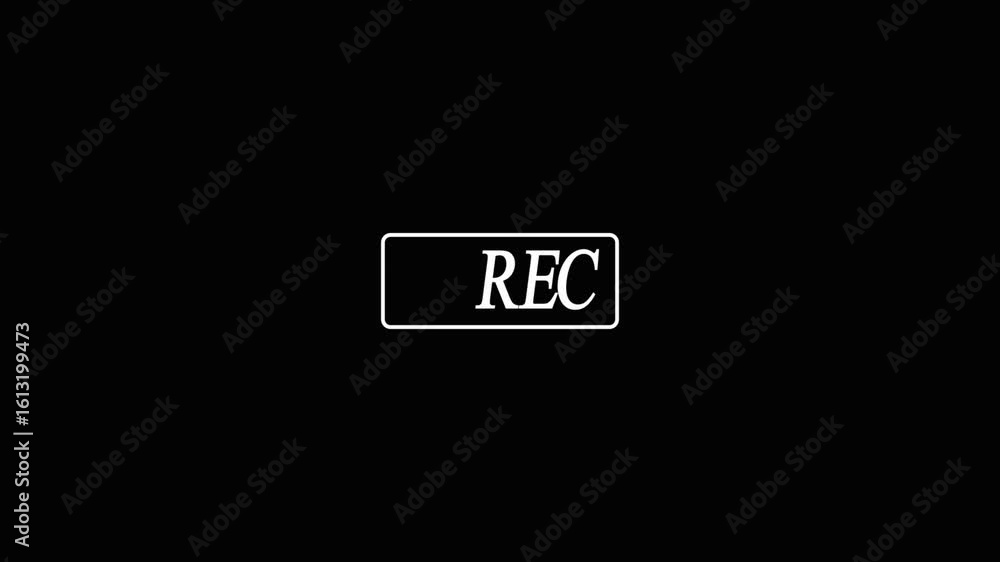 Poster recording sign, rec frame icon animation. video camera recording screen, rec text camera recording i
