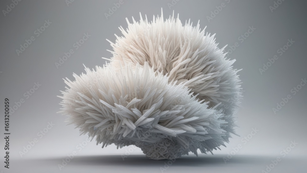 Aufkleber abstract fluffy white heart shape with soft texture on a grey background