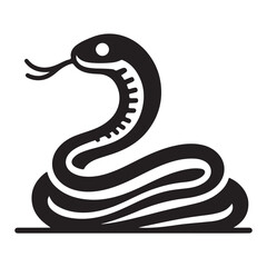 Minimal Black Snake Silhouette Vector
