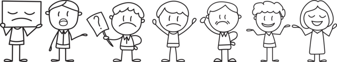 simple figures people at a rally, vector