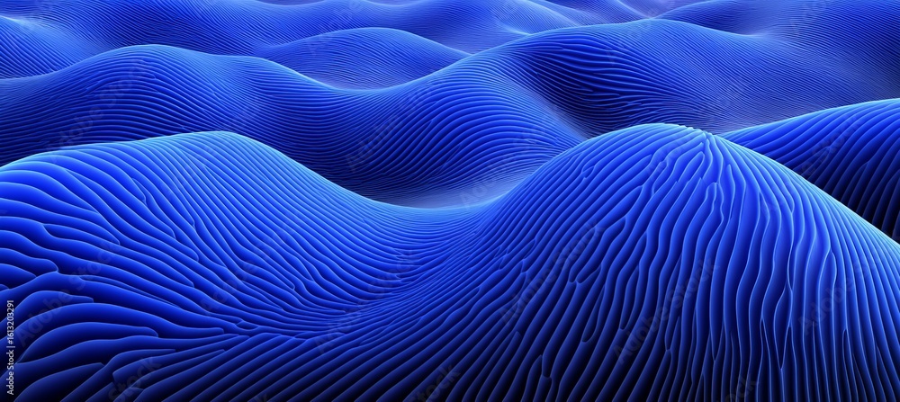Poster electric blue abstract landscape with connecting lines and points in digital network design