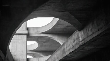 Gray concrete archways structure