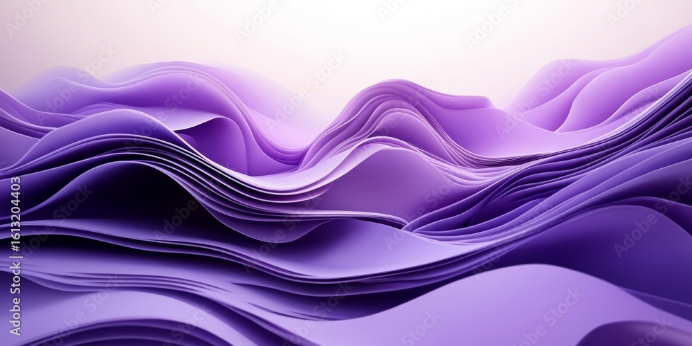 Poster elegant lavender lilac waves with soft gradient background and 3d abstract texture design