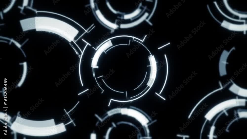 Aufkleber abstract digital graphic design with concentric circles and lines.