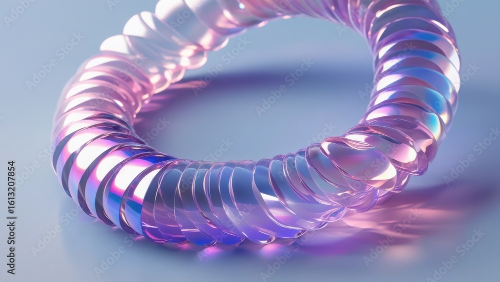 Poster Iridescent sequins twisted into a loop with soft lighting