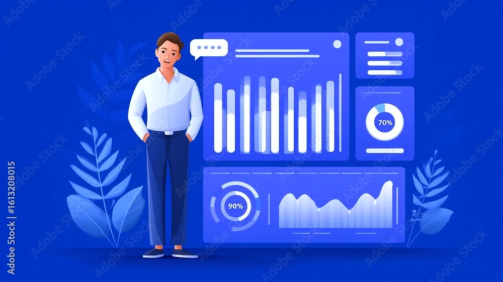 Poster advanced ai tools analyzing marketing data for strategic insights.
