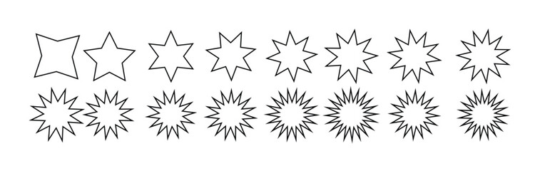 Obraz premium starburst, sunburst badges, Sale sticker, price tag, starburst icon set , Circle sticker set. Wavy edge promo red badges. Star burst shape tags for price. Red sale tag