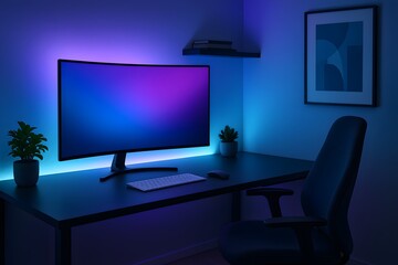 Modern RGB Backlit Monitor Setup for Productivity and Gaming